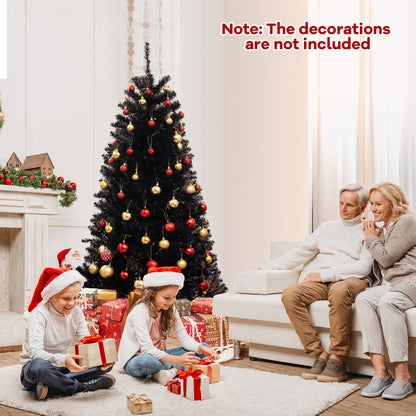 6/7/8 Feet Artificial Christmas Tree with 6 Lighting Modes and Spooky Sounds-6 ft, Black Christmas Tree at Gallery Canada