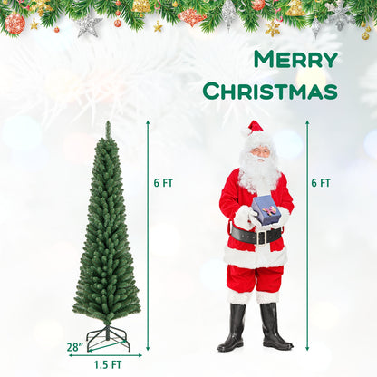 6 Ft Pencil Christmas Tree, 392 Memory Wire Branch Tips, Metal Stand, Green Christmas Tree at Gallery Canada