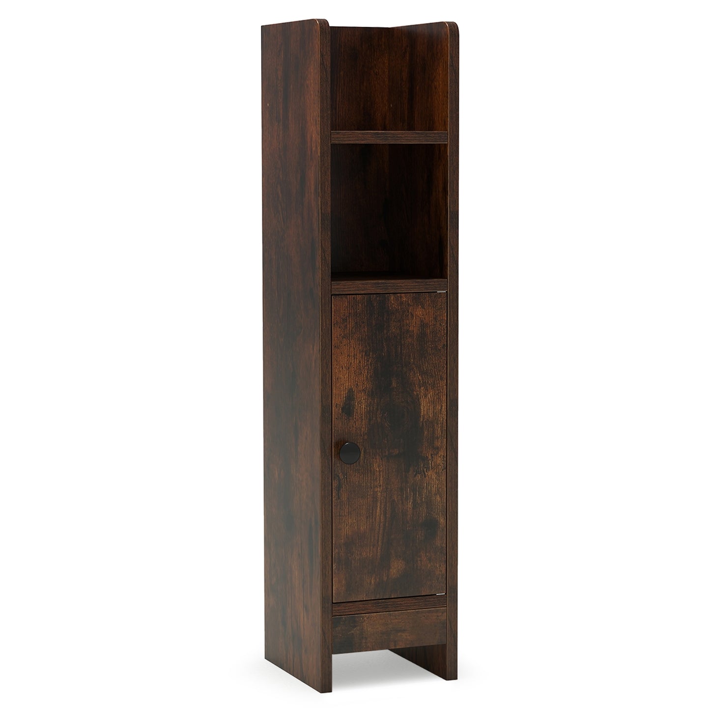Slim Corner Bathroom Cabinet With Door, Adjustable Shelf, Coffee Floor Cabinets at Gallery Canada