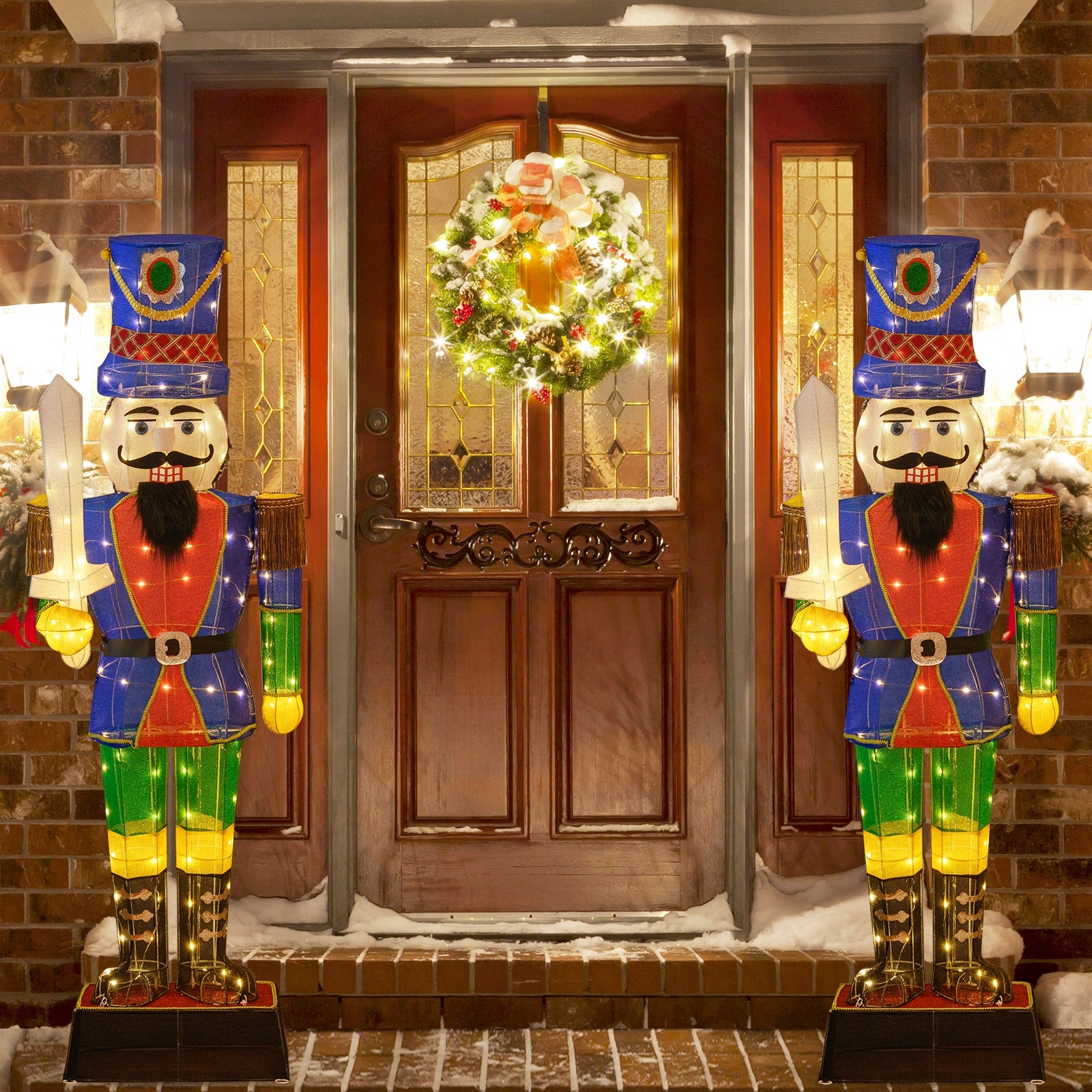 6 Feet Pre-Lit Nutcracker with Sword and 110 LED Lights Christmas Decor & Accessories at Gallery Canada