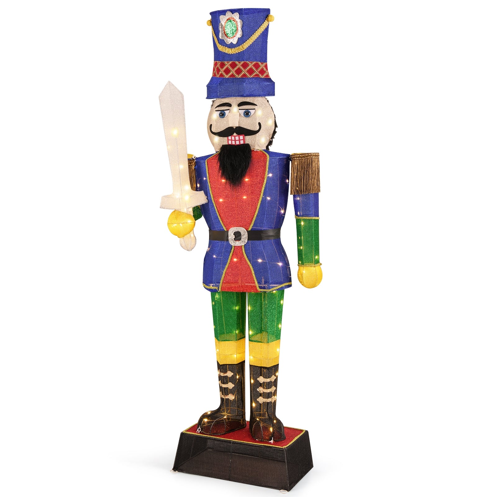 6 Feet Pre-Lit Nutcracker with Sword and 110 LED Lights Christmas Decor & Accessories As Picture Shows at Gallery Canada