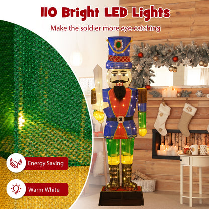 6 Feet Pre-Lit Nutcracker with Sword and 110 LED Lights Christmas Decor & Accessories at Gallery Canada