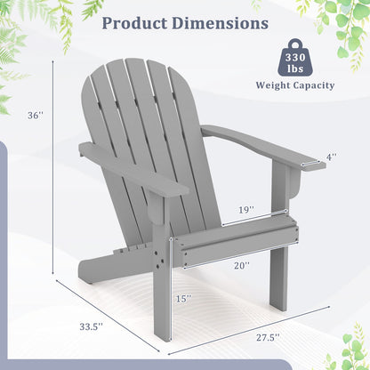 Acacia Wood Lounge Patio Adirondack Chair with Inclined Seat, Gray Adirondack Chairs at Gallery Canada