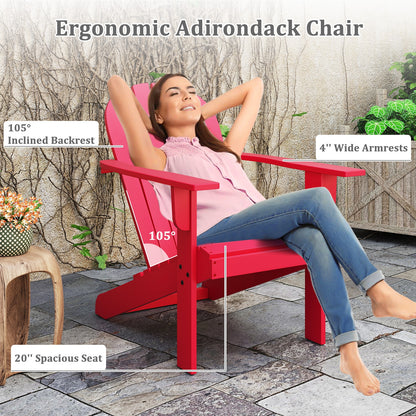 Acacia Wood Lounge Patio Adirondack Chair with Inclined Seat, Red Adirondack Chairs at Gallery Canada