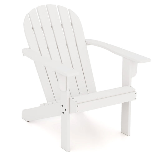 Acacia Wood Patio Adirondack Chair, White