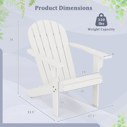 Acacia Wood Lounge Patio Adirondack Chair with Inclined Seat, White Adirondack Chairs at Gallery Canada