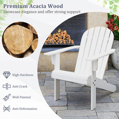 Acacia Wood Lounge Patio Adirondack Chair with Inclined Seat, White Adirondack Chairs at Gallery Canada
