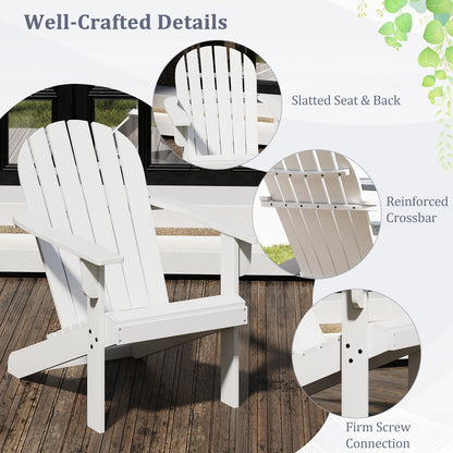 Acacia Wood Lounge Patio Adirondack Chair with Inclined Seat, White Adirondack Chairs at Gallery Canada