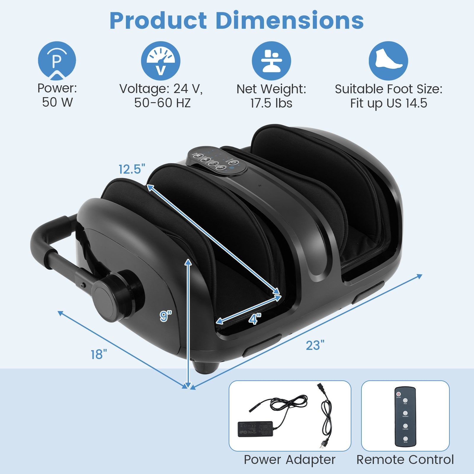 Foot and Calf Massager with Heat for Blood Circulation Pain Relief, Black Foot Massager at Gallery Canada