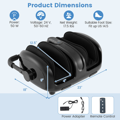 Foot and Calf Massager with Heat for Blood Circulation Pain Relief, Black Foot Massager at Gallery Canada