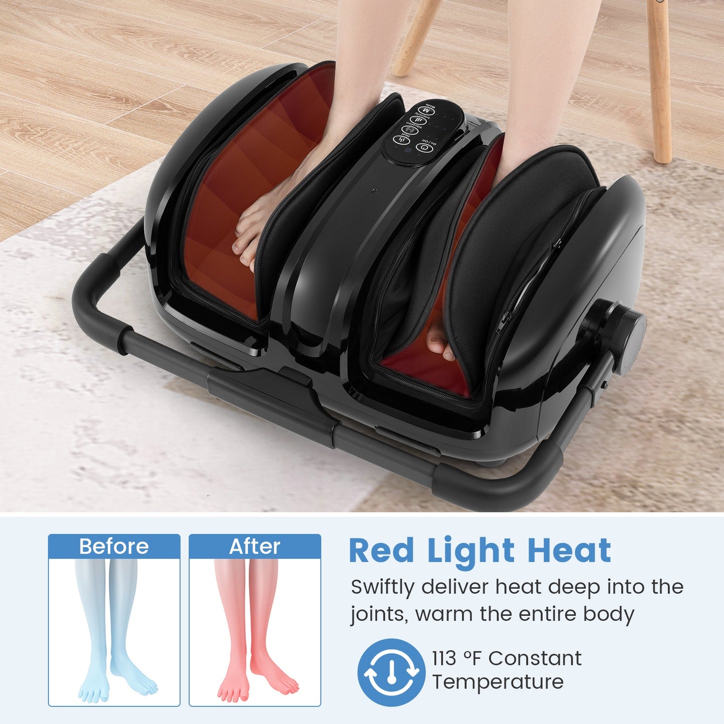 Foot and Calf Massager with Heat for Blood Circulation Pain Relief, Black Foot Massager at Gallery Canada