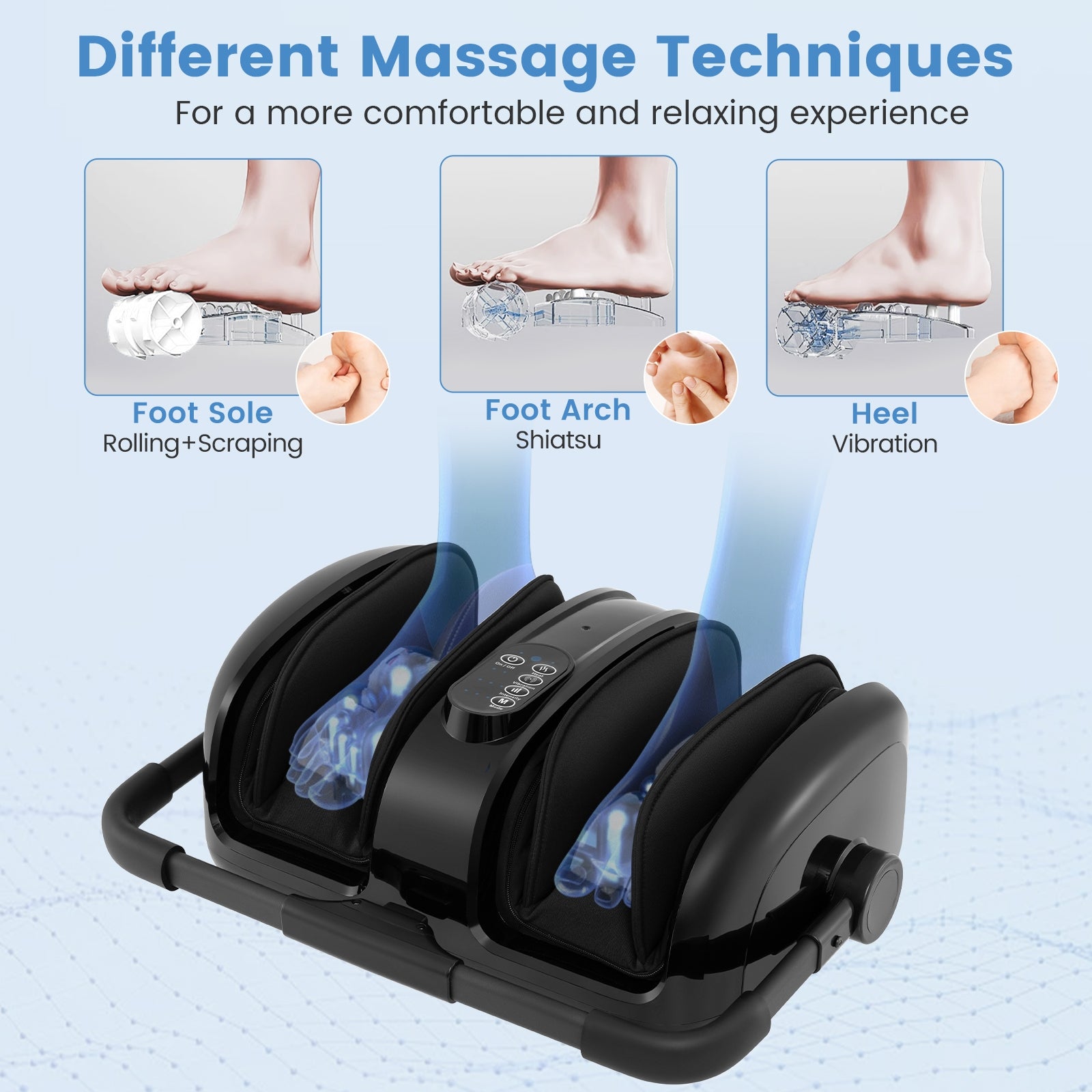 Foot and Calf Massager with Heat for Blood Circulation Pain Relief, Black Foot Massager at Gallery Canada