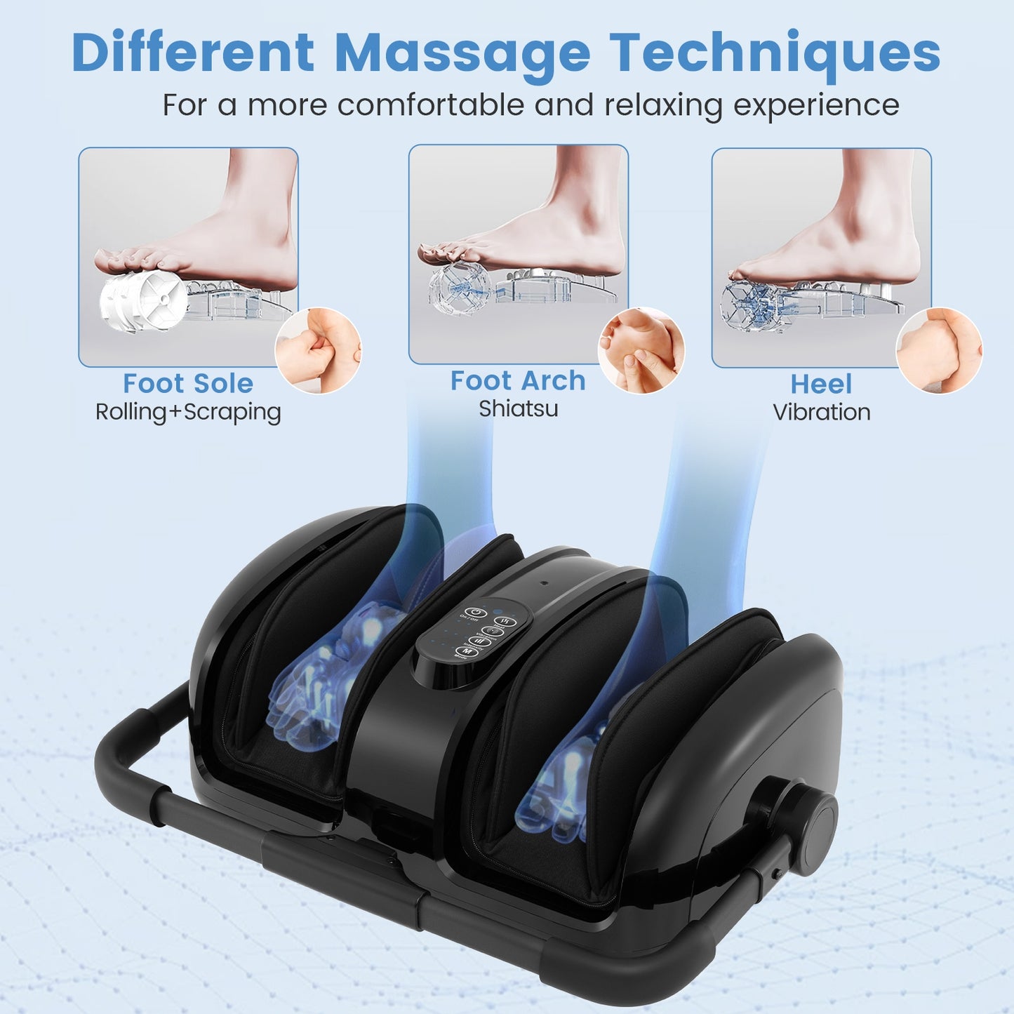 Foot and Calf Massager with Heat for Blood Circulation Pain Relief, Black Foot Massager at Gallery Canada