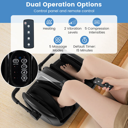 Foot and Calf Massager with Heat for Blood Circulation Pain Relief, Black Foot Massager at Gallery Canada