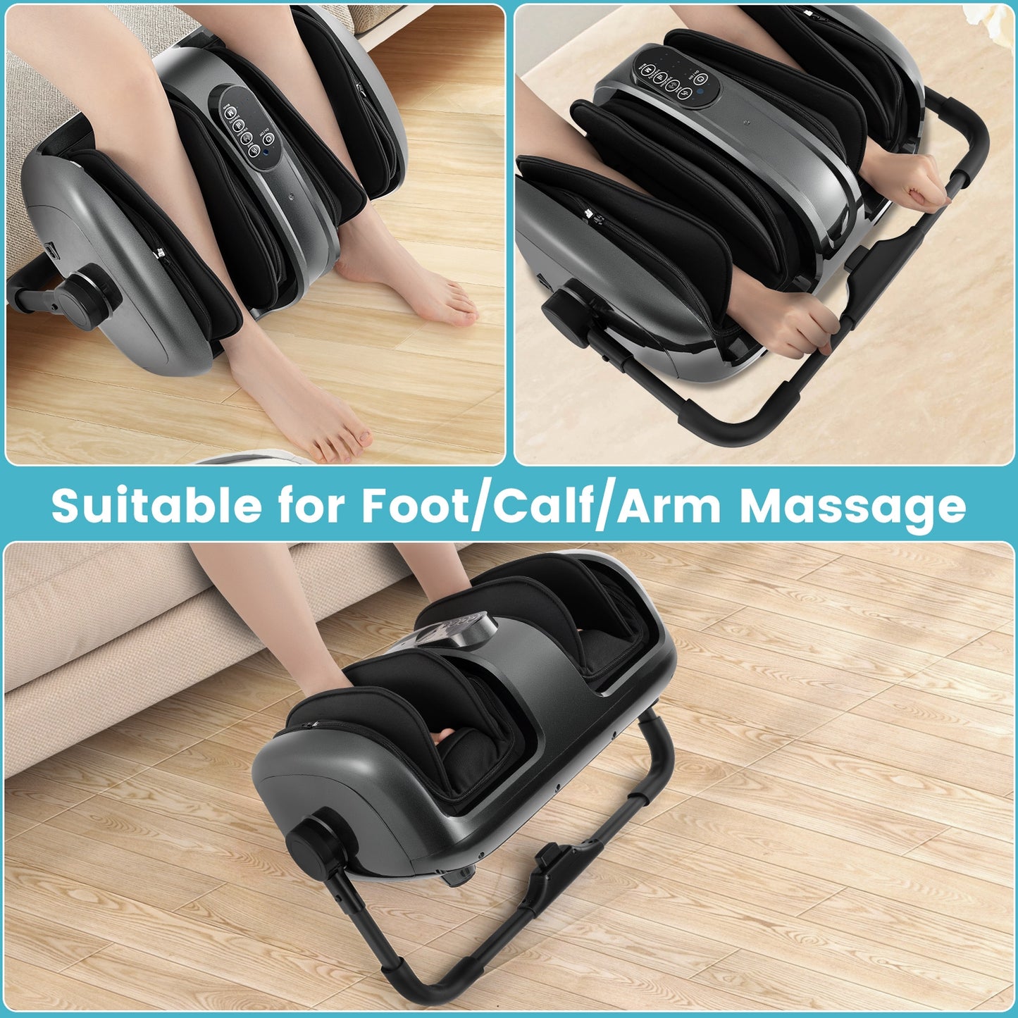 Foot and Calf Massager with Heat for Blood Circulation Pain Relief, Gray Foot Massager at Gallery Canada