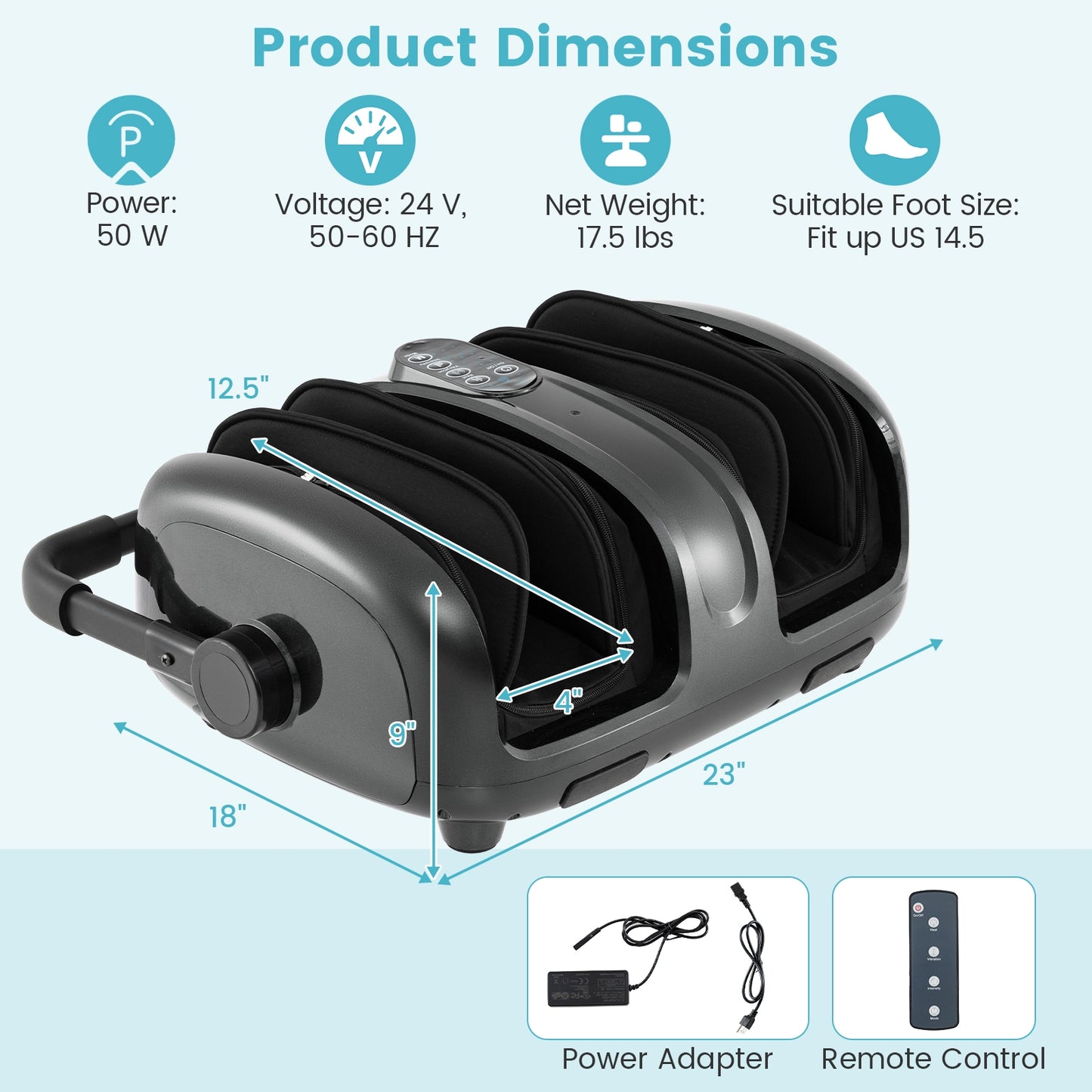 Foot and Calf Massager with Heat for Blood Circulation Pain Relief, Gray Foot Massager at Gallery Canada