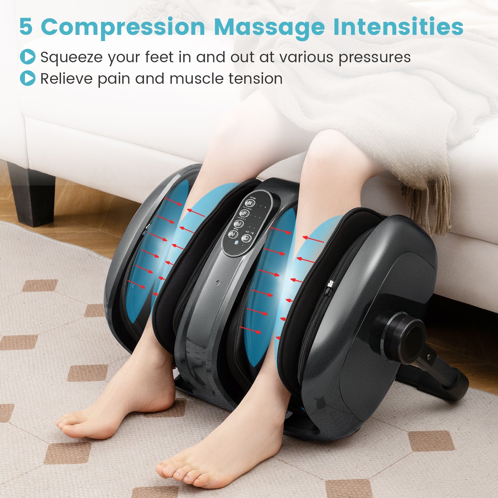 Foot and Calf Massager with Heat for Blood Circulation Pain Relief, Gray Foot Massager at Gallery Canada