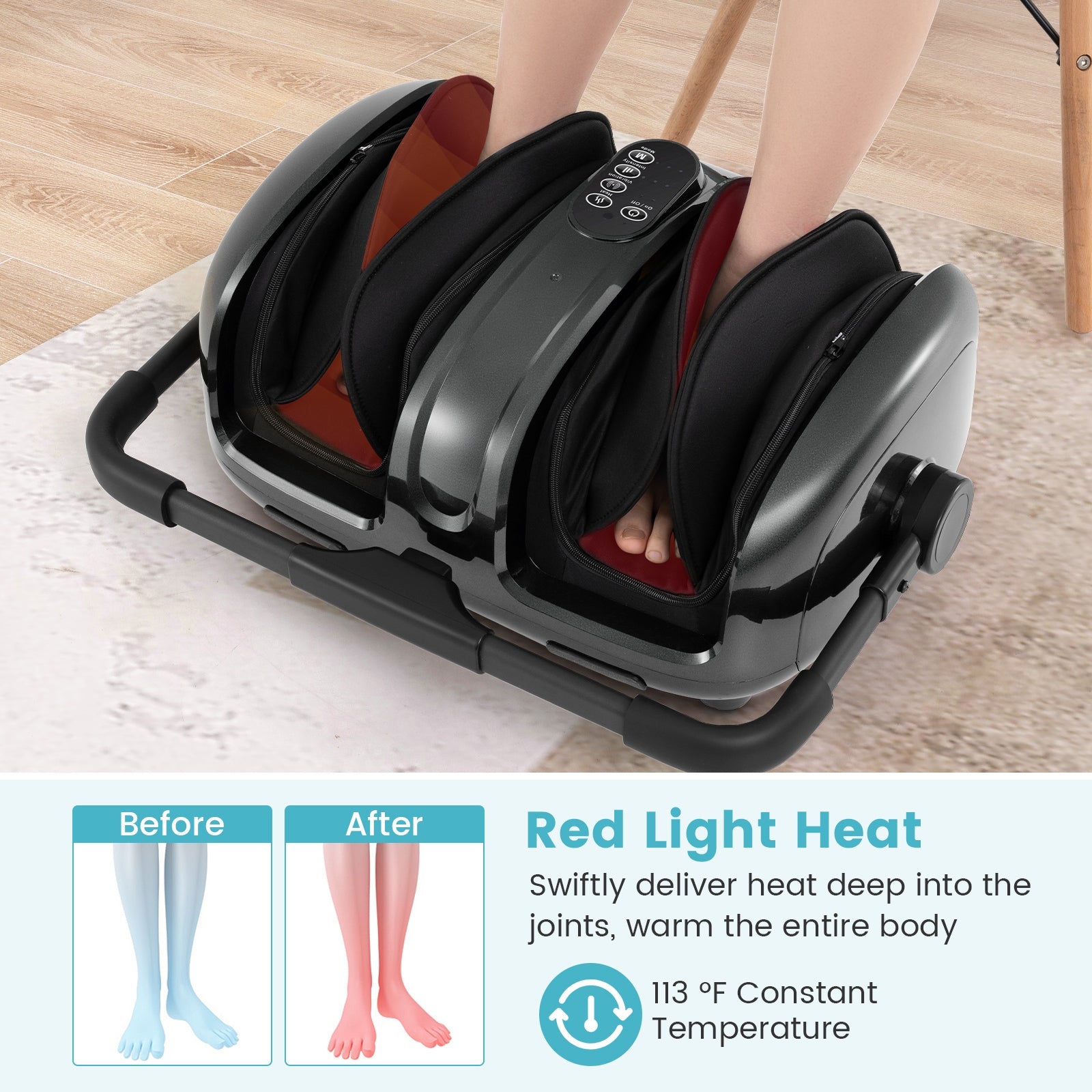 Foot and Calf Massager with Heat for Blood Circulation Pain Relief, Gray Foot Massager at Gallery Canada