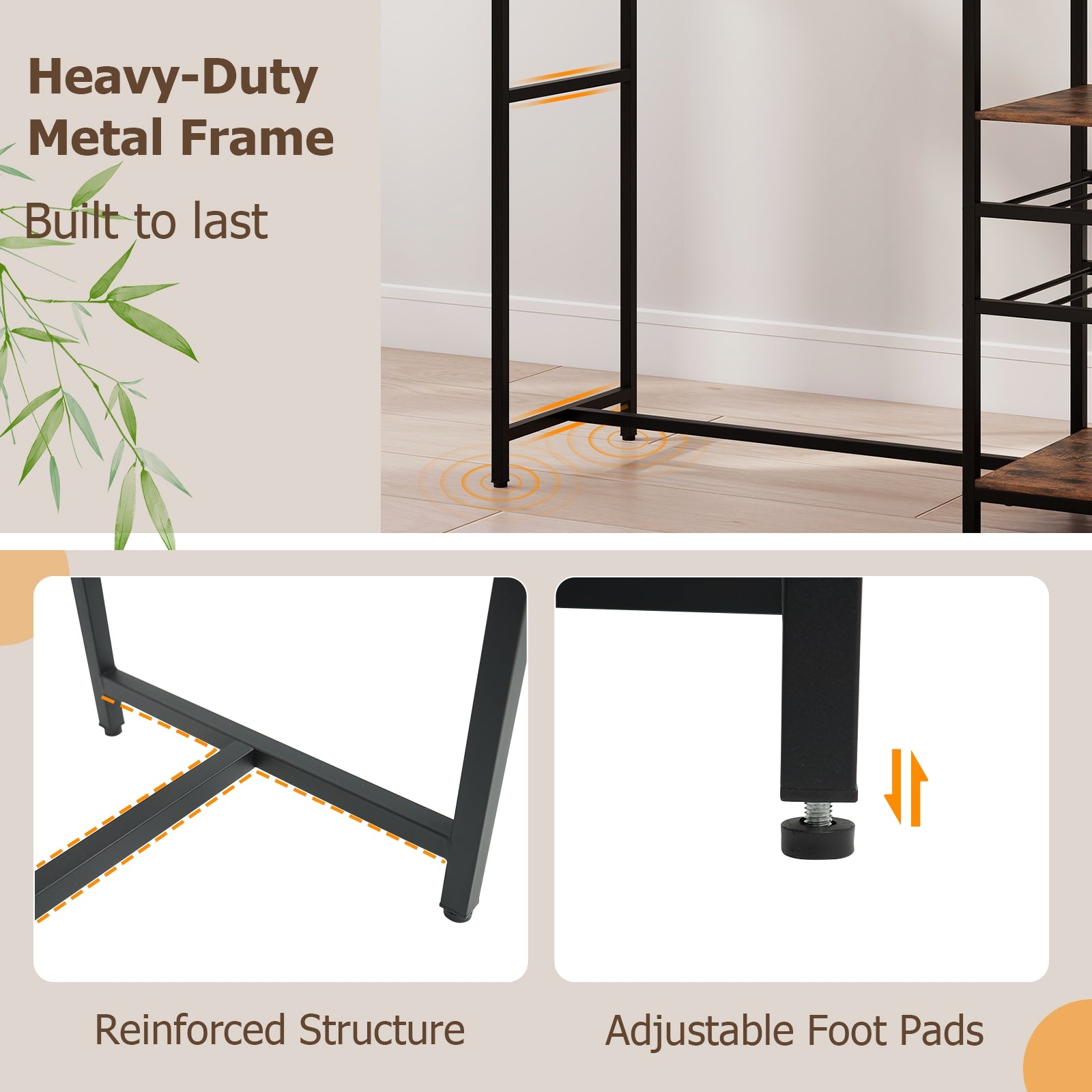 Long Bar Table Bar Height Dining Table with Storage Shelves, Rustic Brown Bar Tables at Gallery Canada