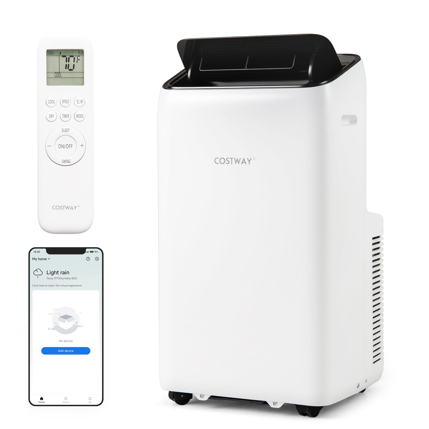 14000 BTU Inverter Portable Air Conditioner 3 in 1 Wifi Enabled AC Unit, White Portable Air Conditioners at Gallery Canada