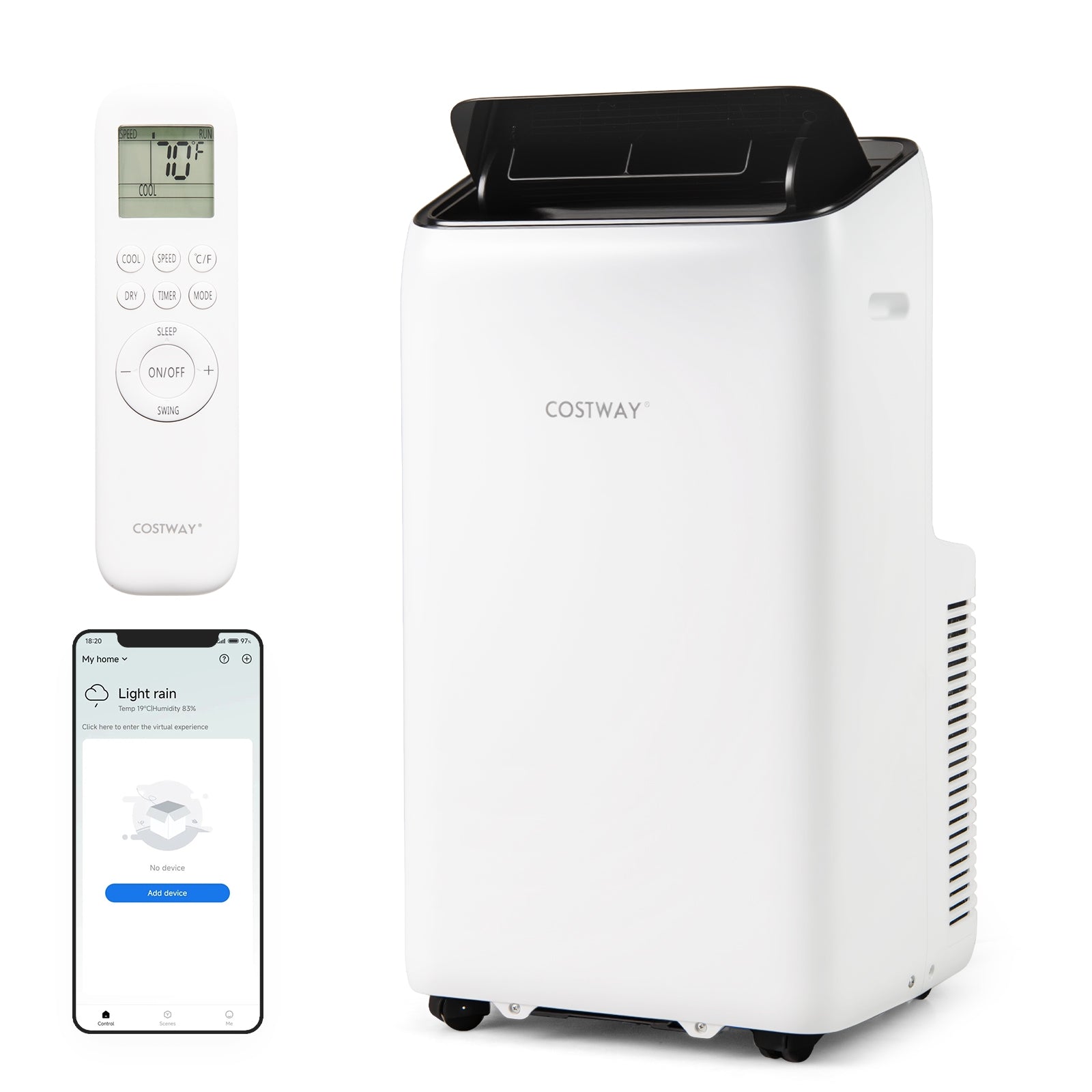 14000 BTU Inverter Portable Air Conditioner 3 in 1 Wifi Enabled AC Unit, White Portable Air Conditioners at Gallery Canada