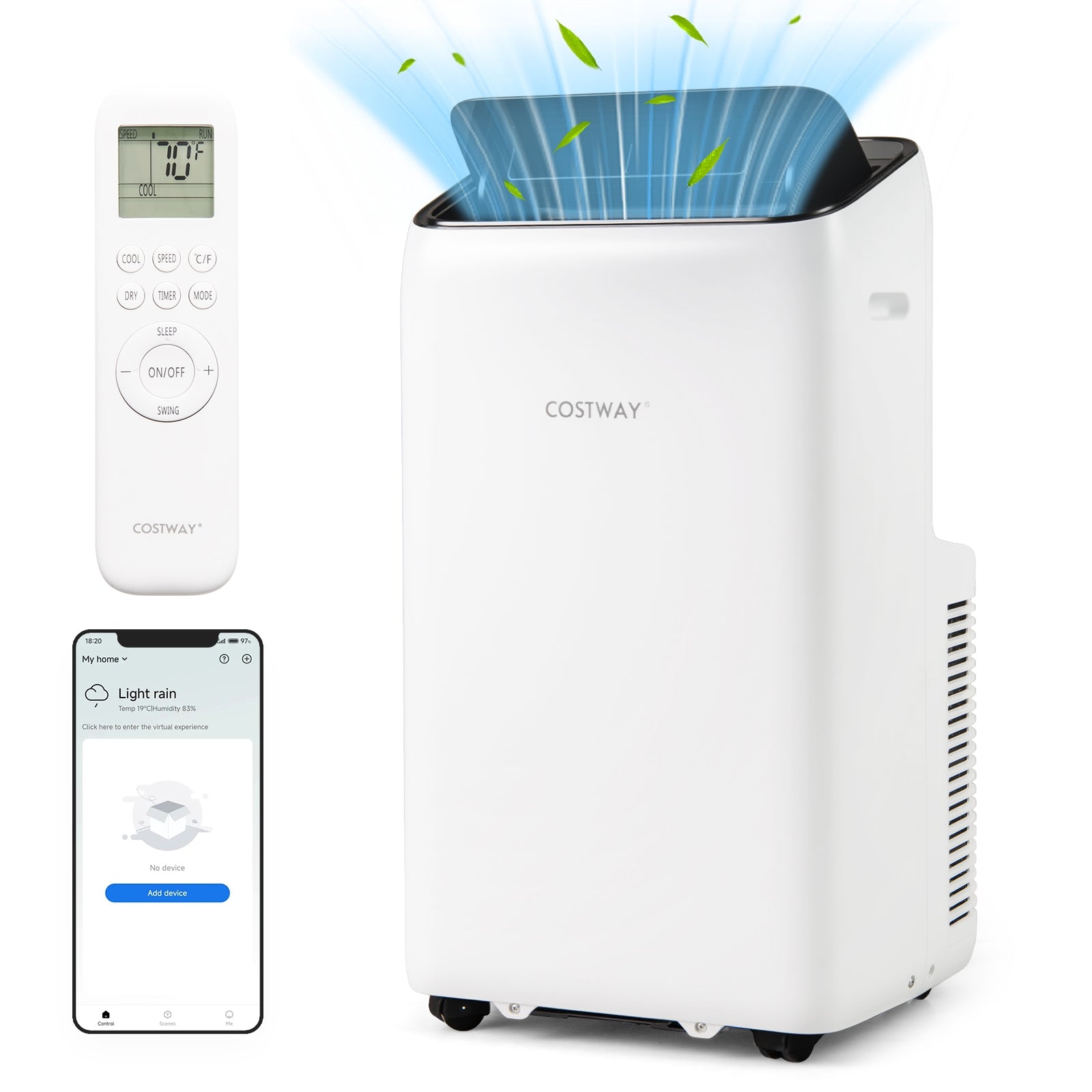 14000 BTU Inverter Portable Air Conditioner 3 in 1 Wifi Enabled AC Unit, White Portable Air Conditioners at Gallery Canada