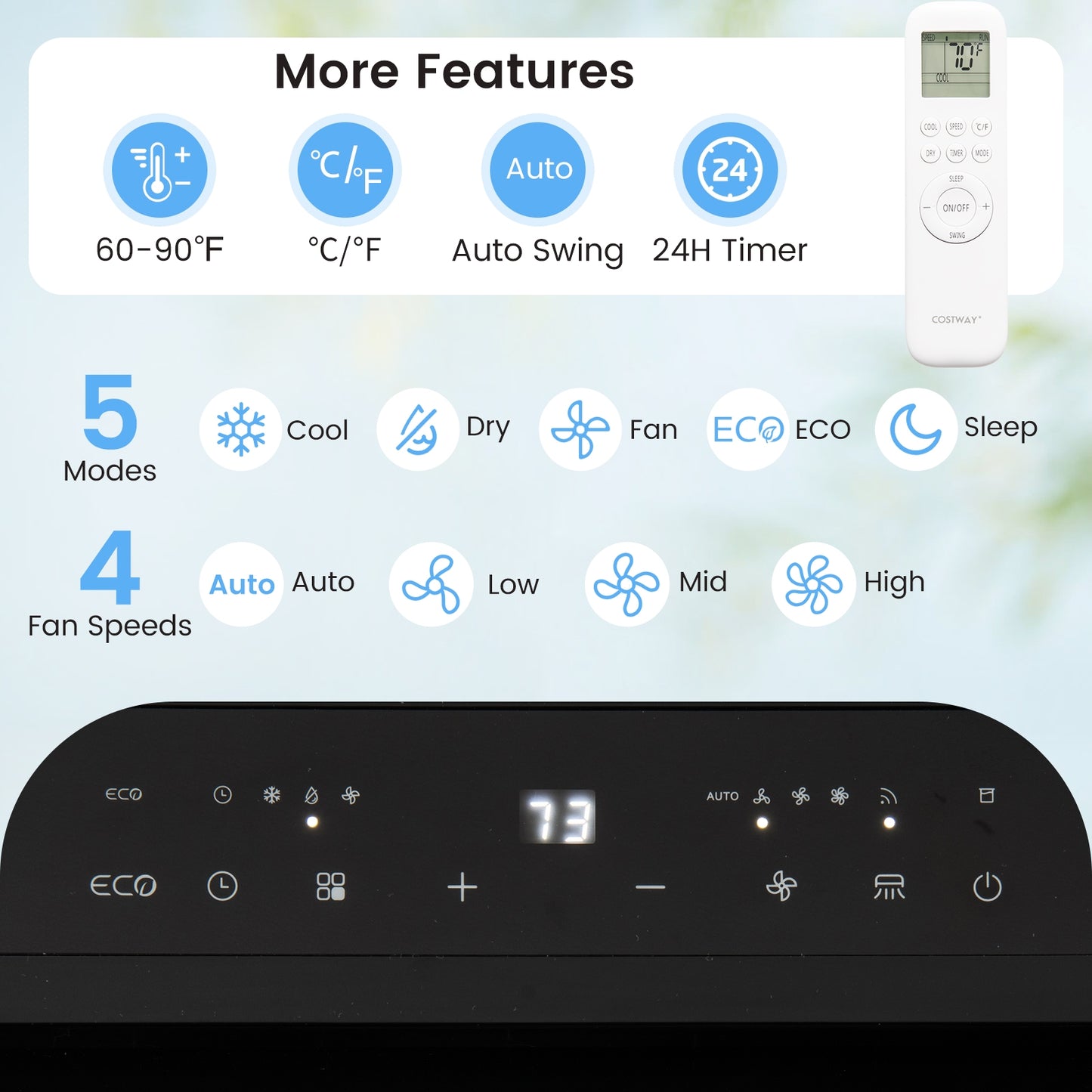 14000 BTU Inverter Portable Air Conditioner 3 in 1 Wifi Enabled AC Unit, White Portable Air Conditioners at Gallery Canada