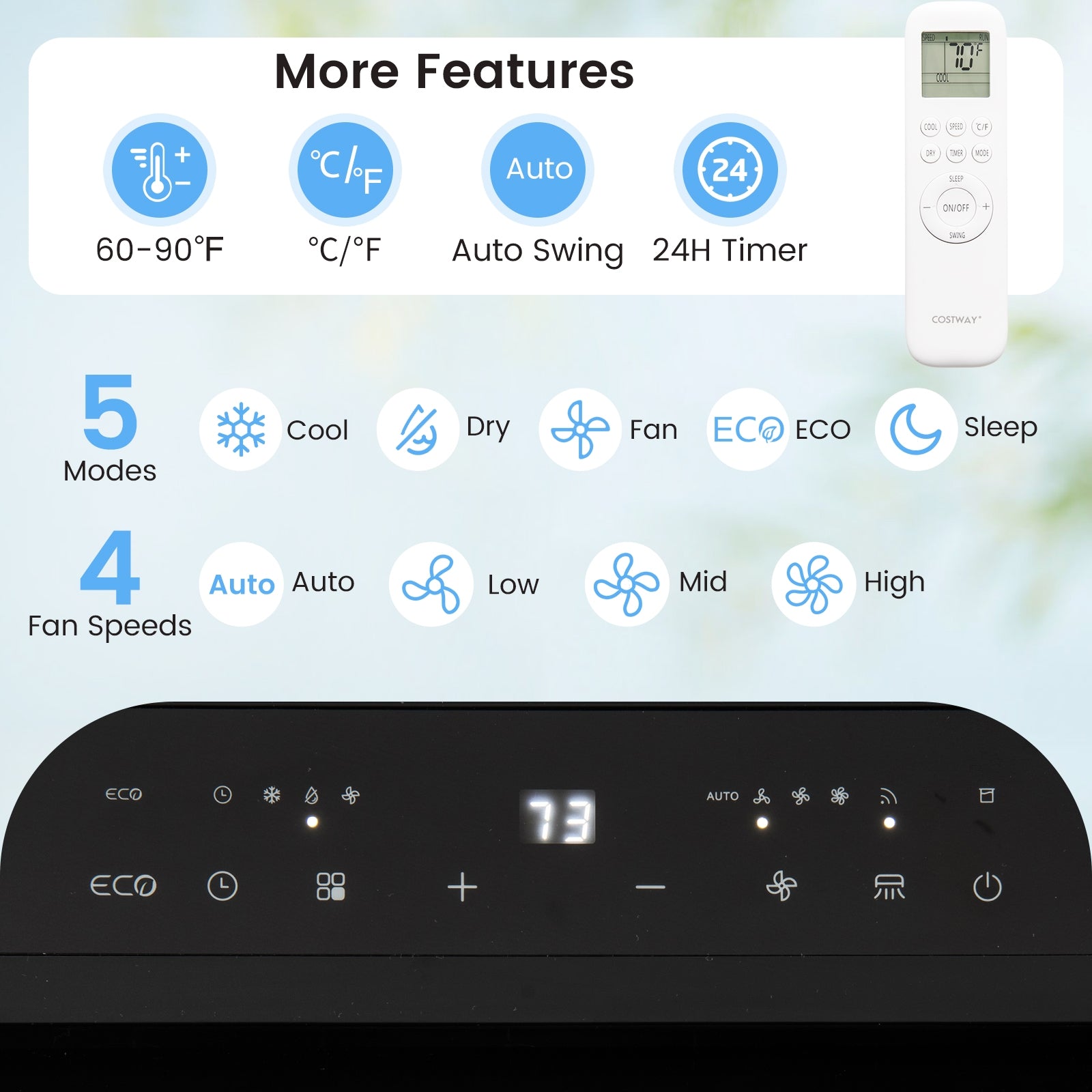 14000 BTU Inverter Portable Air Conditioner 3 in 1 Wifi Enabled AC Unit, White Portable Air Conditioners at Gallery Canada