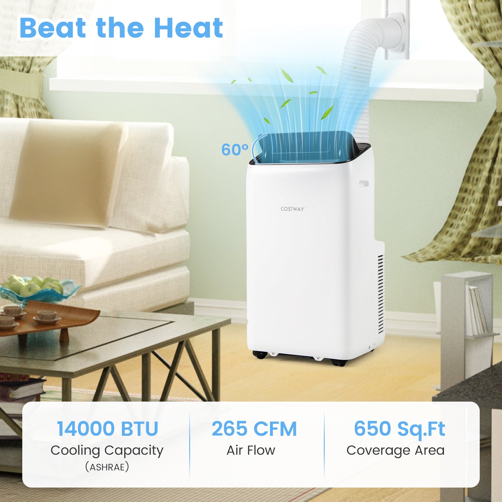 14000 BTU Inverter Portable Air Conditioner 3 in 1 Wifi Enabled AC Unit, White Portable Air Conditioners at Gallery Canada