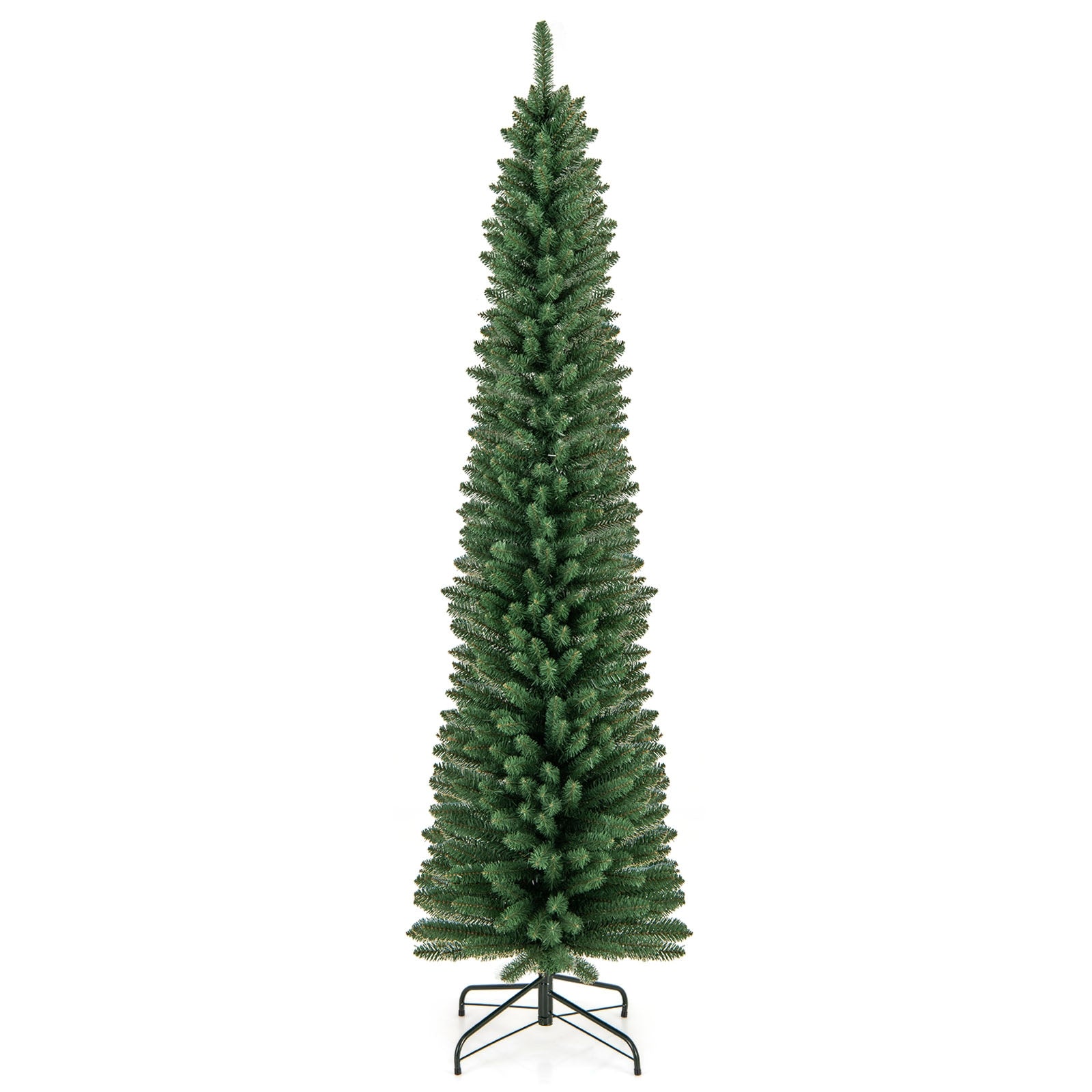 7 ft Pencil Christmas Tree, Memory Wire Tips, Metal Stand, Green Christmas Tree Green at Gallery Canada