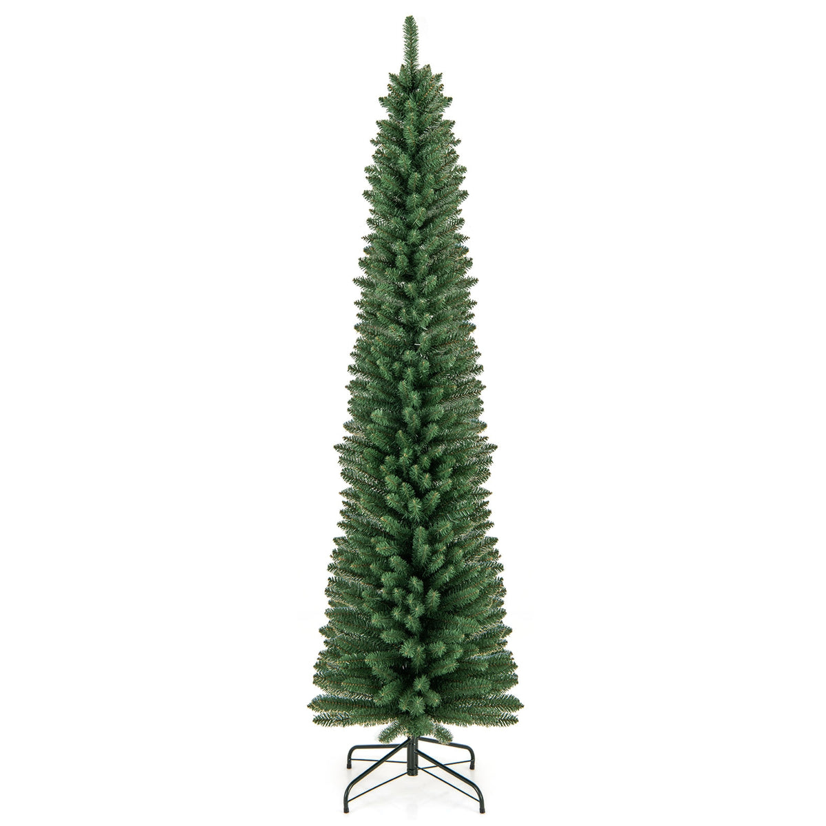 7 ft Pencil Christmas Tree, Memory Wire Tips, Metal Stand, Green Christmas Tree Green at Gallery Canada