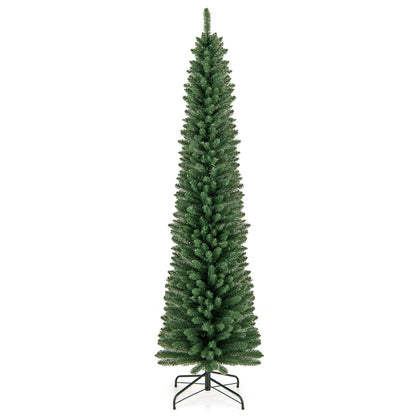 7 ft Pencil Christmas Tree, Memory Wire Tips, Metal Stand, Green Christmas Tree Green at Gallery Canada