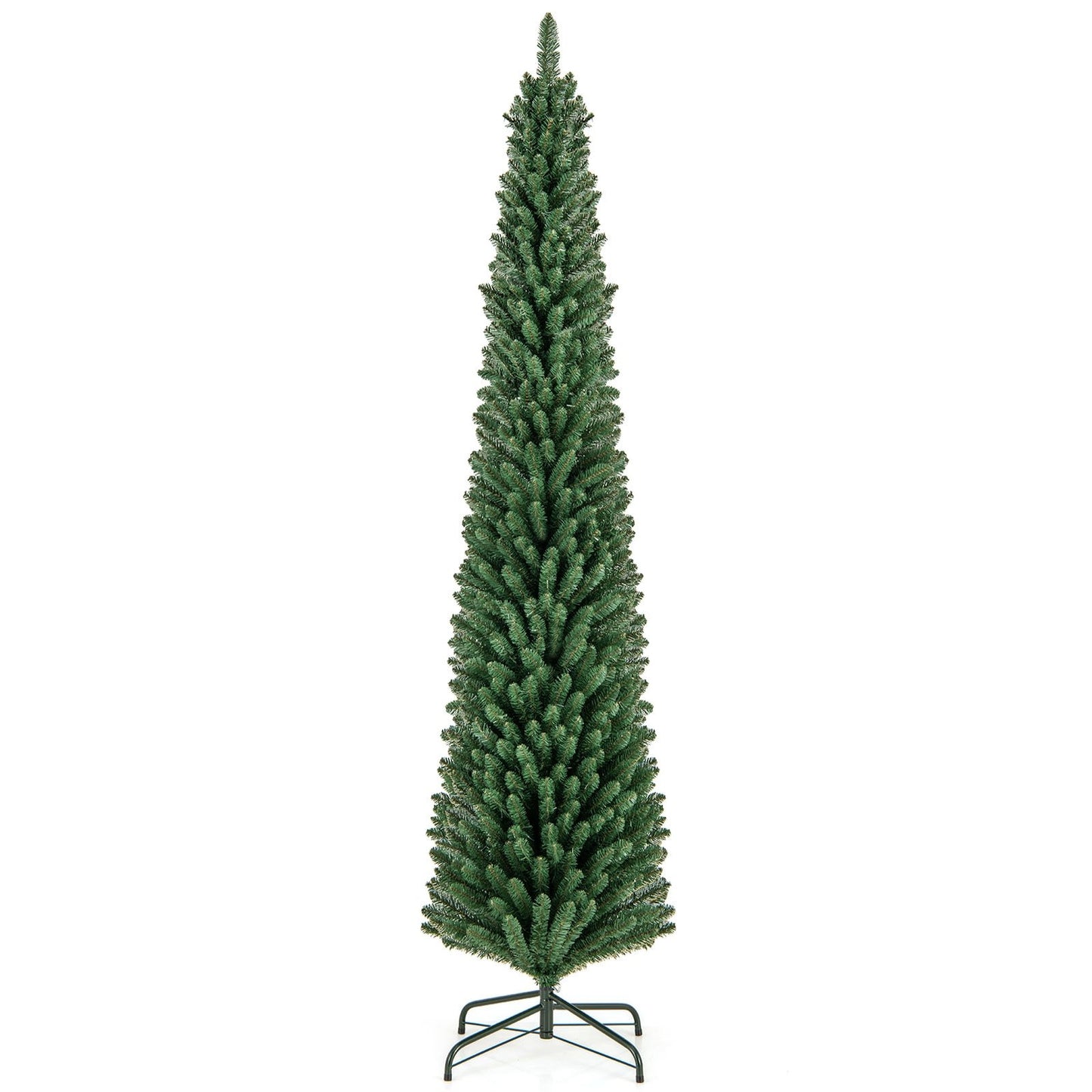 5/6/7/8 Feet Pencil Christmas Tree with 295/392/523/671 Memory Wire Branch Tips and Upgraded Metal Stand-8 ft, Green Christmas Tree 8 Feet at Gallery Canada
