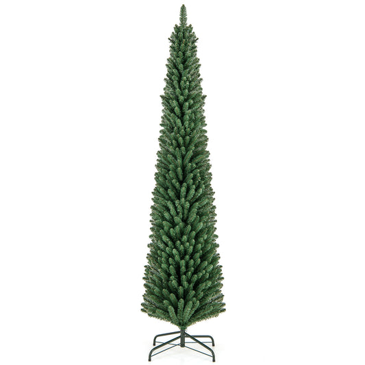 8 Ft Pencil Christmas Tree, Metal Stand, Memory Wire Branch Tips, Green Christmas Tree Green at Gallery Canada