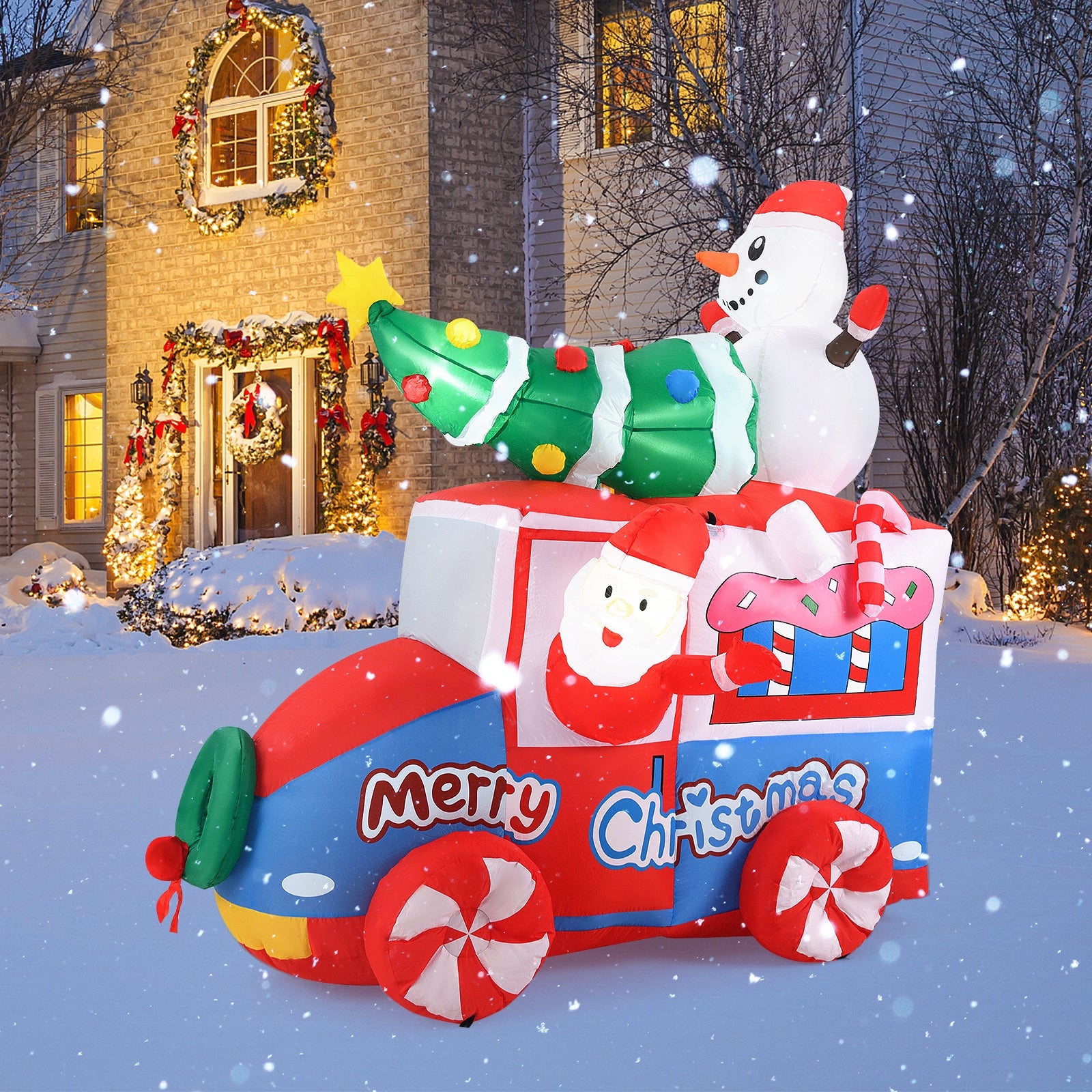 6 ft Christmas Inflatable Santa on Car Blow up Festive Vehicle with Santa Clause Christmas Inflatables at Gallery Canada