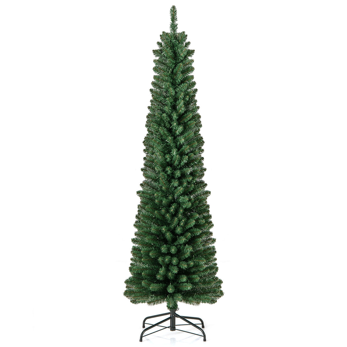 6FT Pencil Christmas Tree, Memory Wire Branch Tips, Warm LED Lights, Green Christmas Tree Green at Gallery Canada