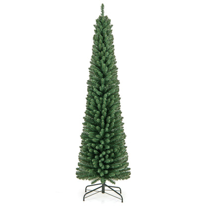 Pencil Christmas Tree, 7FT, Memory Wire Branch Tips, Warm LED Lights, Green Christmas Tree Green at Gallery Canada