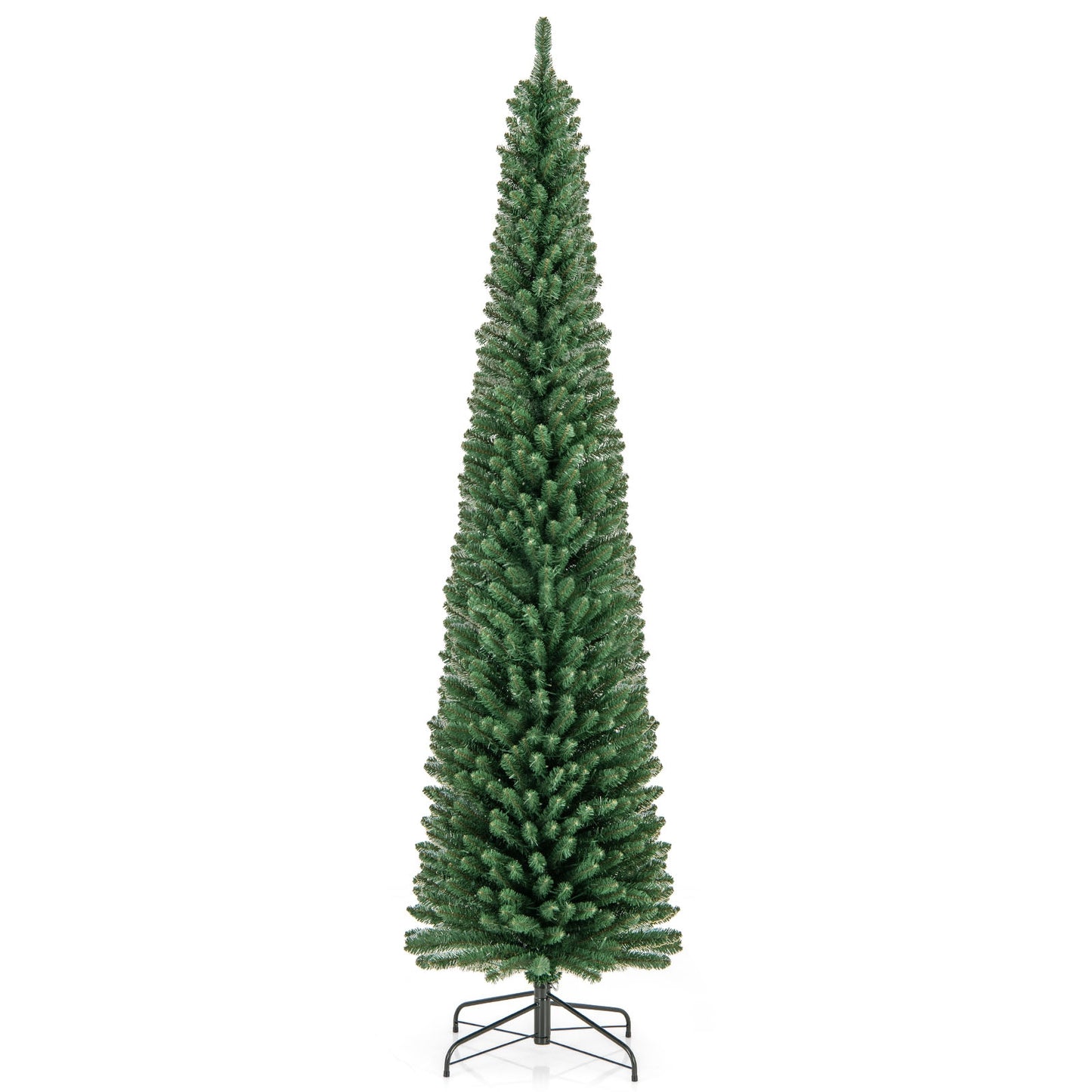 Pencil Christmas Tree With Memory Wire Branch Tips, Warm LED Lights, 8FT, Green Christmas Tree at Gallery Canada