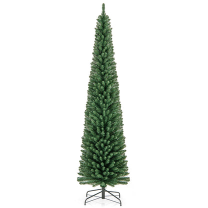 Pencil Christmas Tree With Memory Wire Branch Tips, Warm LED Lights, 8FT, Green Christmas Tree Green at Gallery Canada