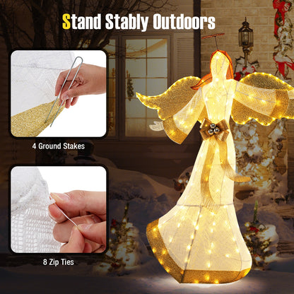 5.2 Feet Christmas Angel, Halo Wings, 180 Warm White LED Lights, White Christmas Decor & Accessories at Gallery Canada