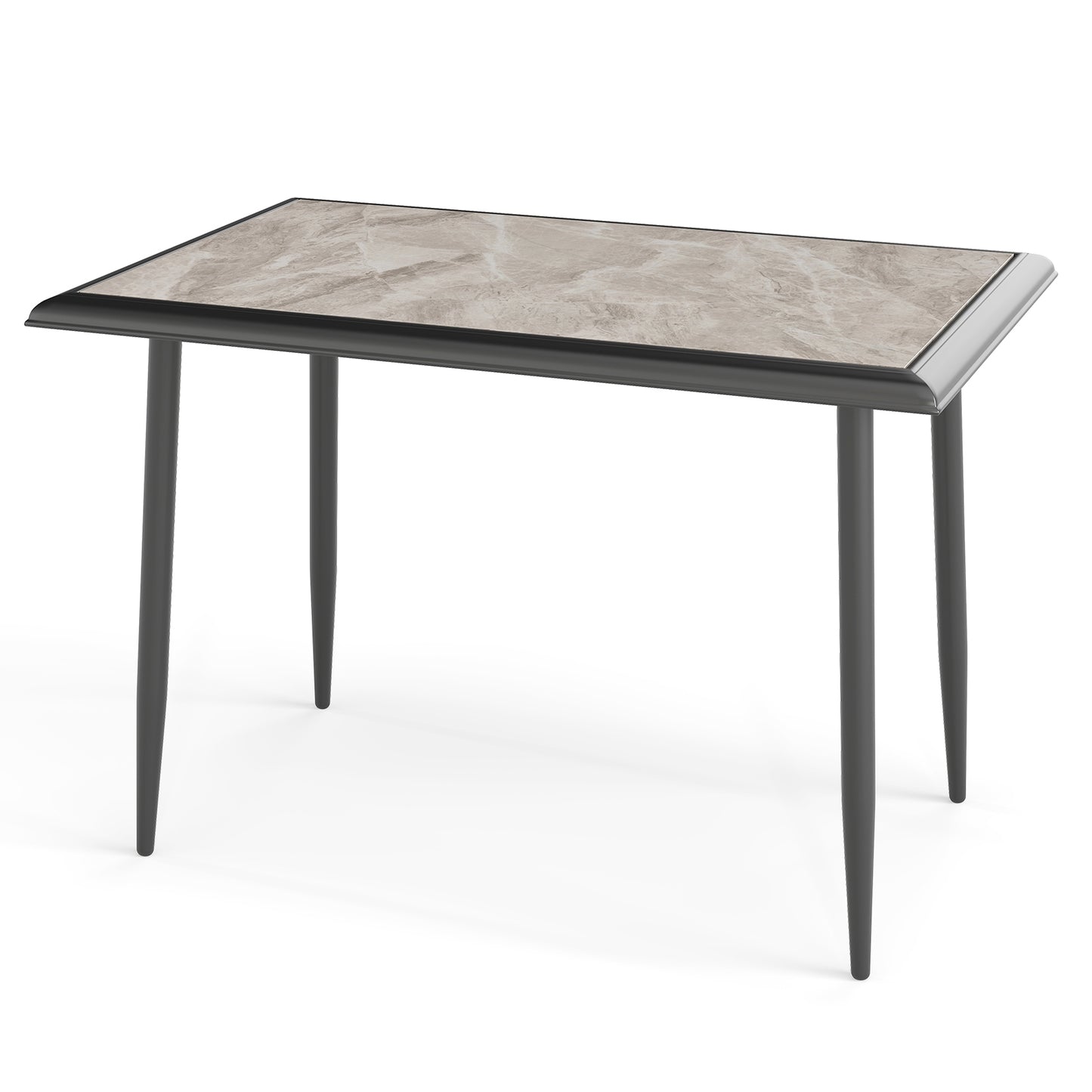 Sintered Stone Dining Table 44" Rectangular Kitchen Table with Metal Frame Indoor Modern Breakfast Table for Living Room Dining Room, Gray Dining Tables at Gallery Canada