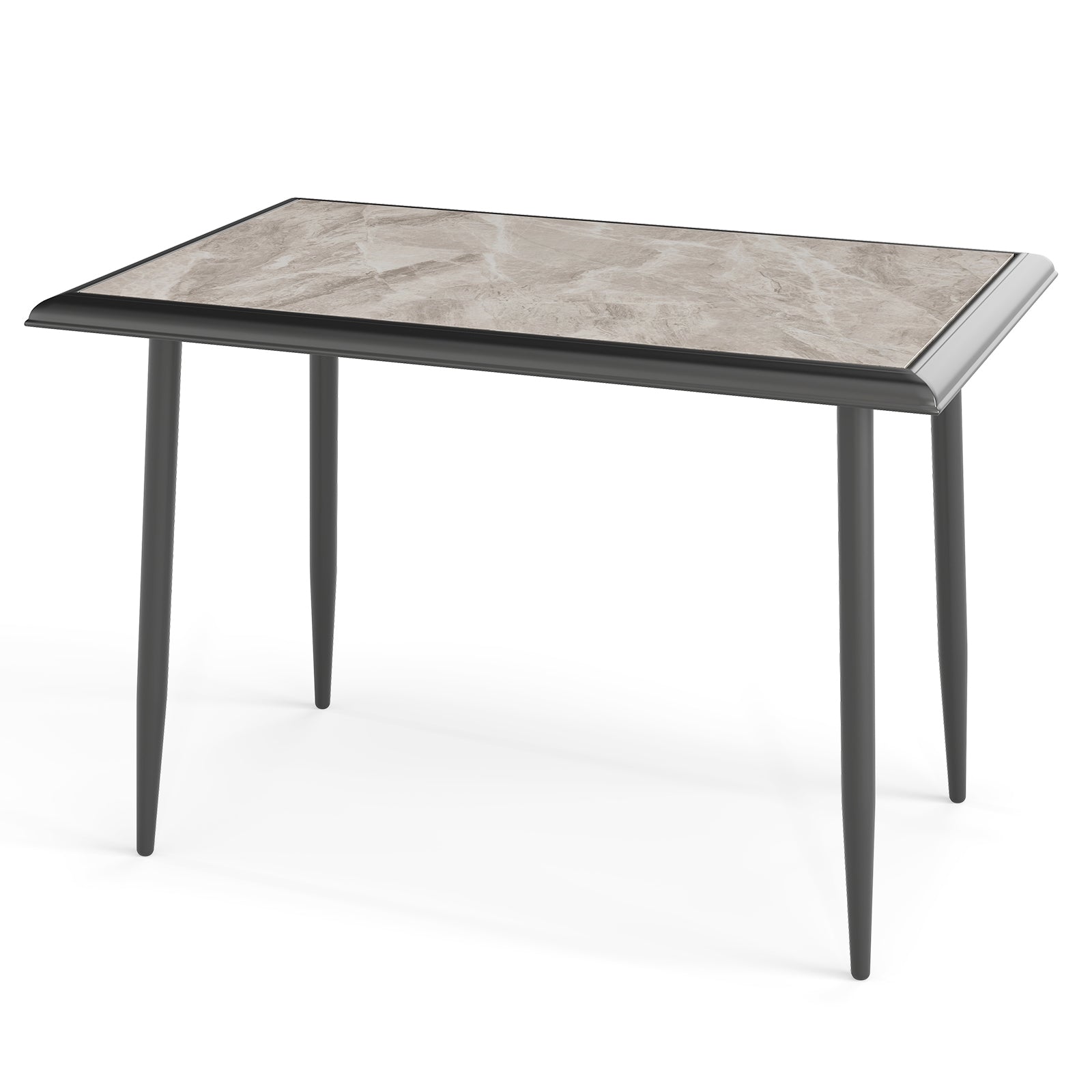 Sintered Stone Dining Table 44" Rectangular Kitchen Table with Metal Frame Indoor Modern Breakfast Table for Living Room Dining Room, Gray Dining Tables Gray at Gallery Canada