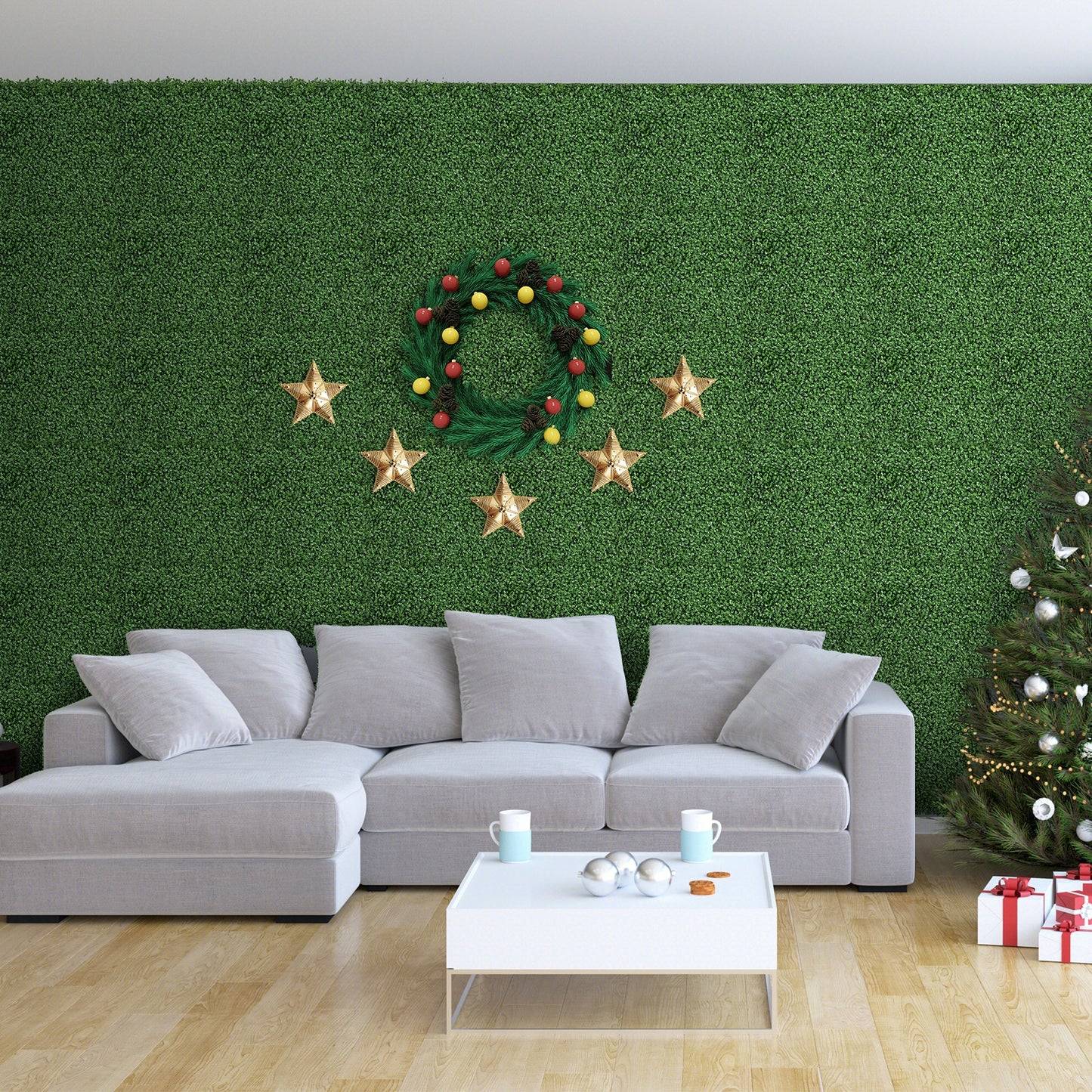 12 Pieces 20 x 20 Inch Artificial Boxwood Wall Panels with Insertable Branches, Green Decorative Fencing & Flooring at Gallery Canada