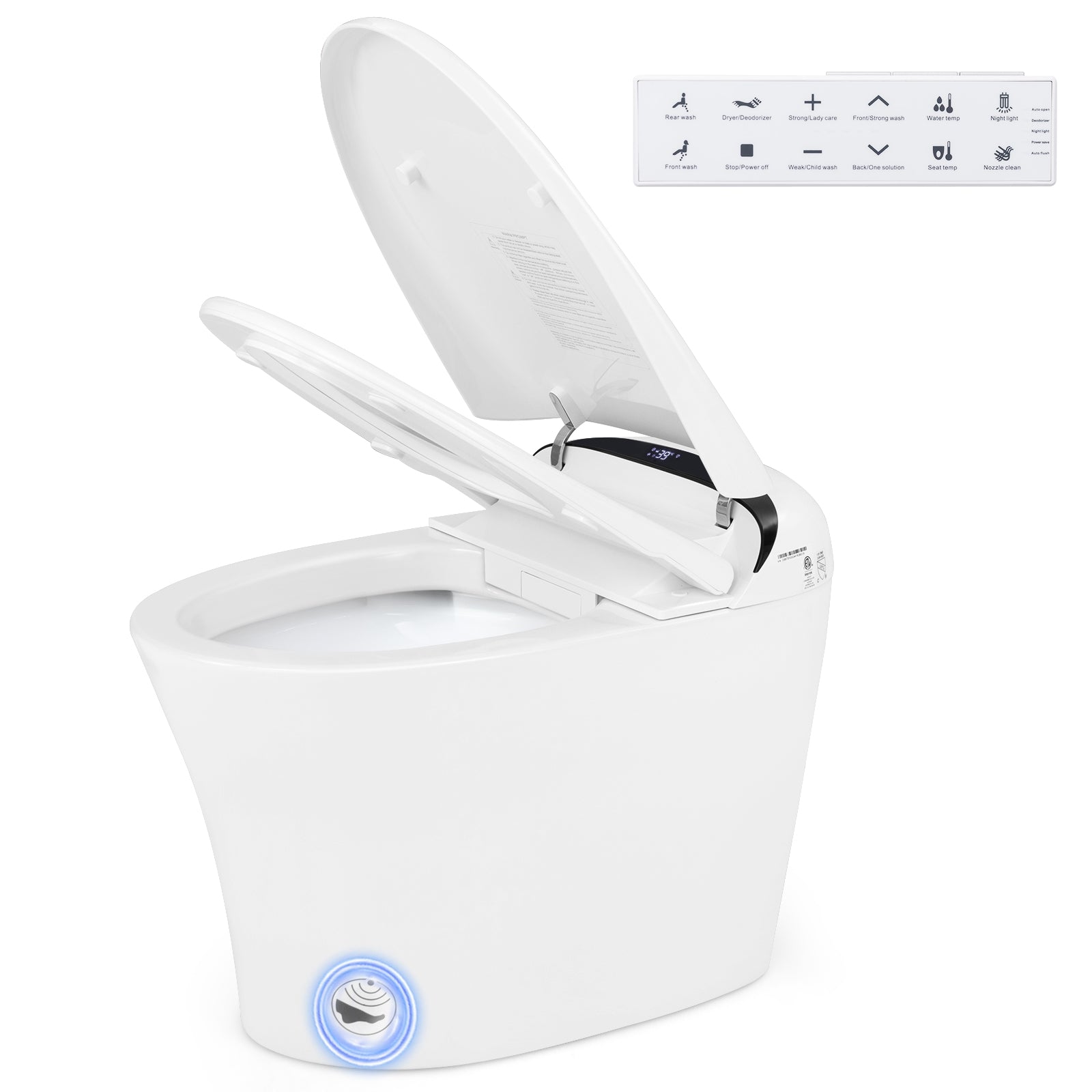 One-Piece Elongated Smart Toilet Bidet 1.28 GPF Dual-flush Toilet at Gallery Canada