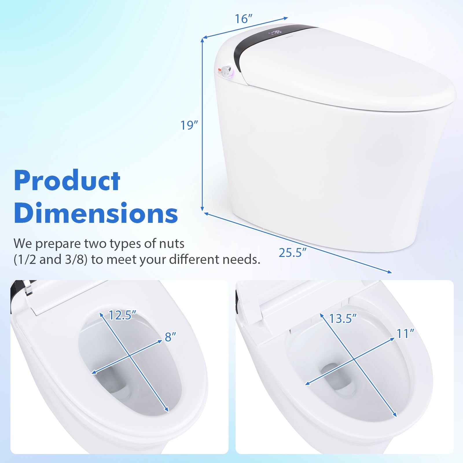 One-Piece Elongated Smart Toilet Bidet 1.28 GPF Dual-flush Toilet at Gallery Canada