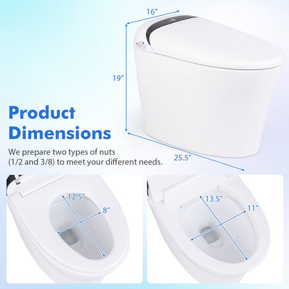 One-Piece Elongated Smart Toilet Bidet 1.28 GPF Dual-flush Toilet at Gallery Canada