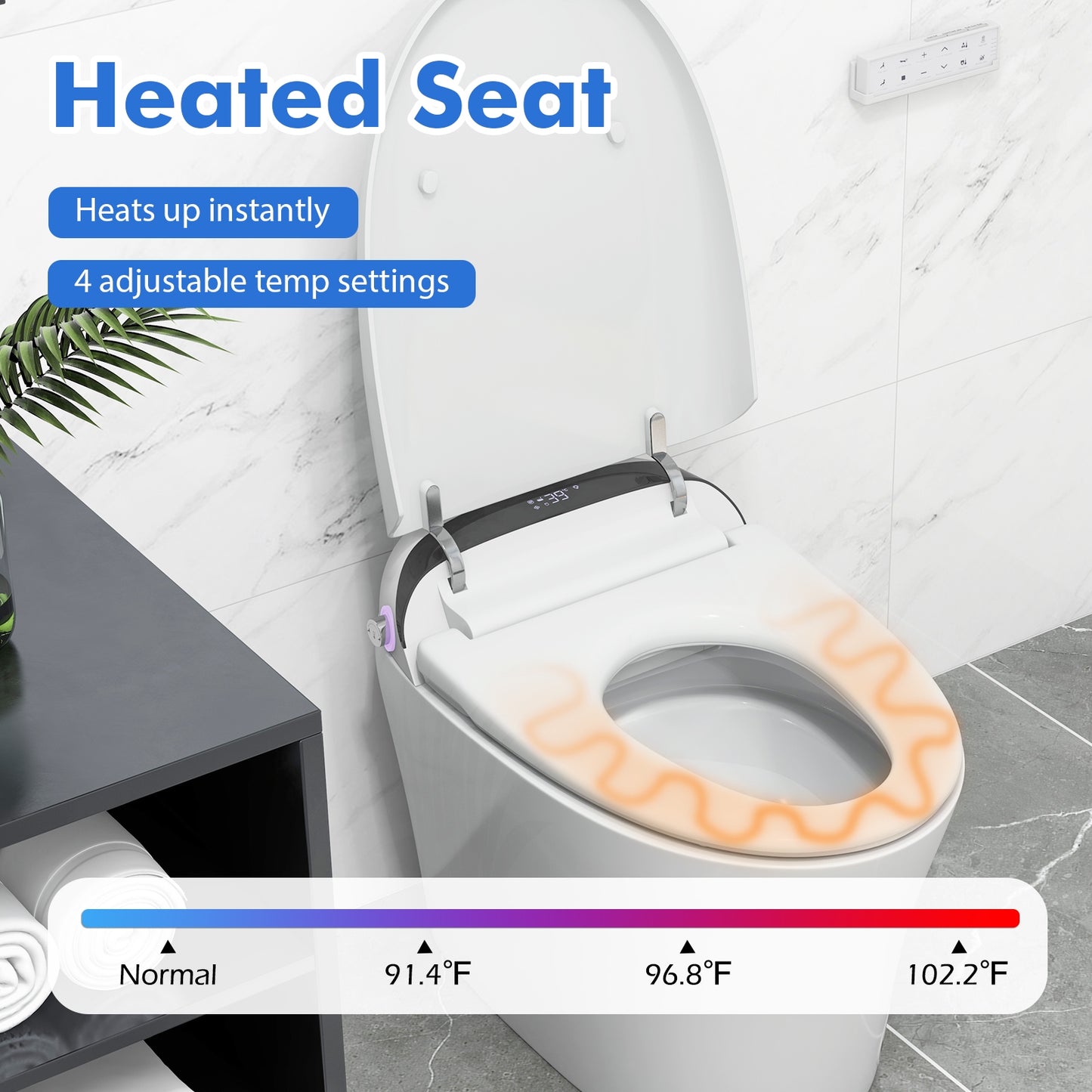 One-Piece Elongated Smart Toilet Bidet 1.28 GPF Dual-flush Toilet at Gallery Canada