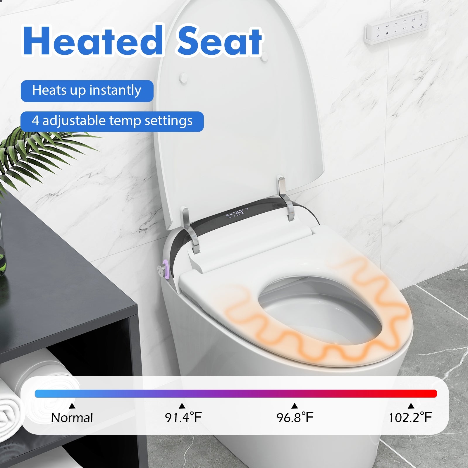 One-Piece Elongated Smart Toilet Bidet 1.28 GPF Dual-flush Toilet at Gallery Canada