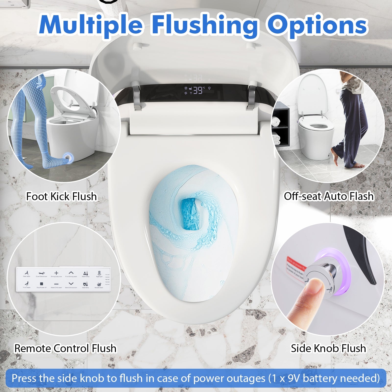 One-Piece Elongated Smart Toilet Bidet 1.28 GPF Dual-flush Toilet at Gallery Canada