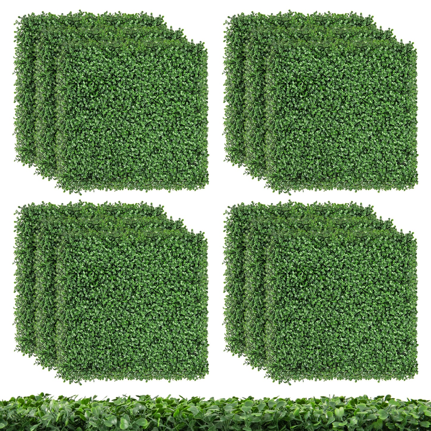 12 Pieces 20 x 20 Inch Artificial Boxwood Wall Panels with Insertable Branches, Green Decorative Fencing & Flooring at Gallery Canada